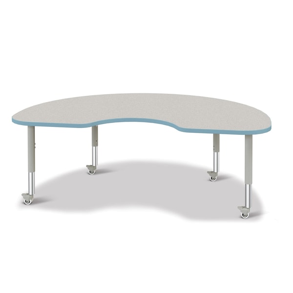Berries Kidney Activity Table, 48 in. x 72 in., Mobile, Freckled Gray/Coastal Blue/Gray